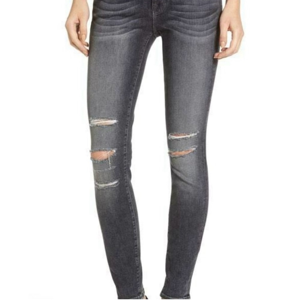 EUC Parker Smith Gray high rise Distressed Skinny jeans